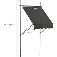 Outsunny 5' x 4' Retractable Awning, Non-Screw, Dark