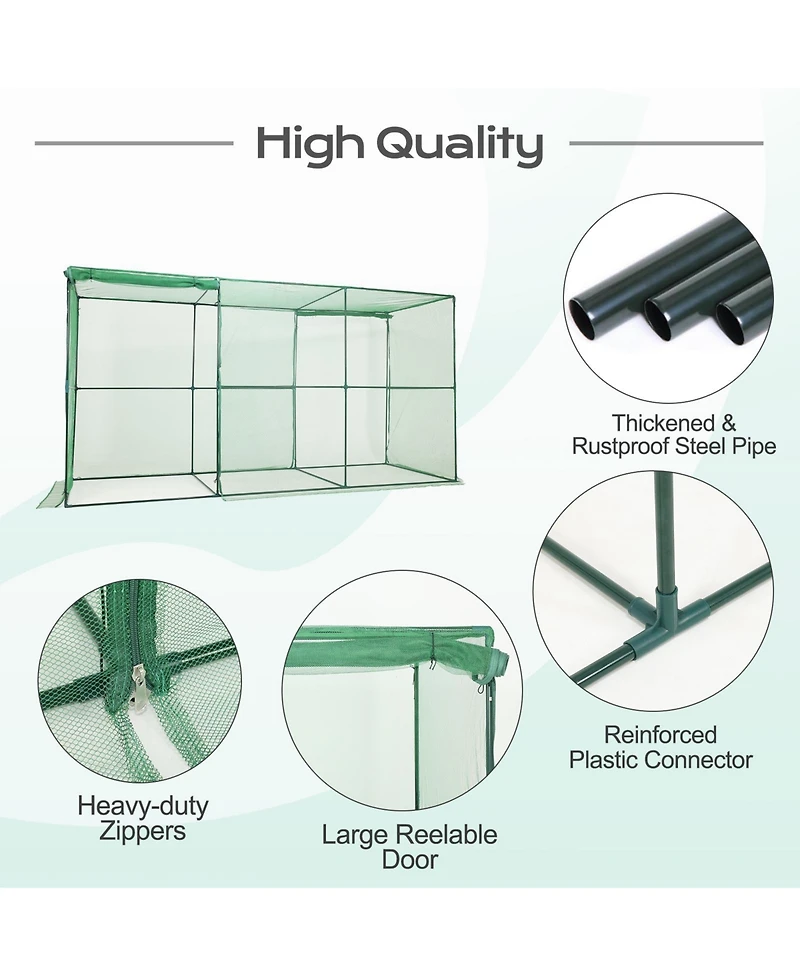 Aoodor 12'x4'x6' Crop Cage Plant Protection Netting Tent with Zipper for Vegetables Fruits and Plant, Suitable for Garden Yard and Lawn