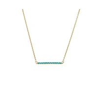 Turquoise Bar Pendant Necklace 14K