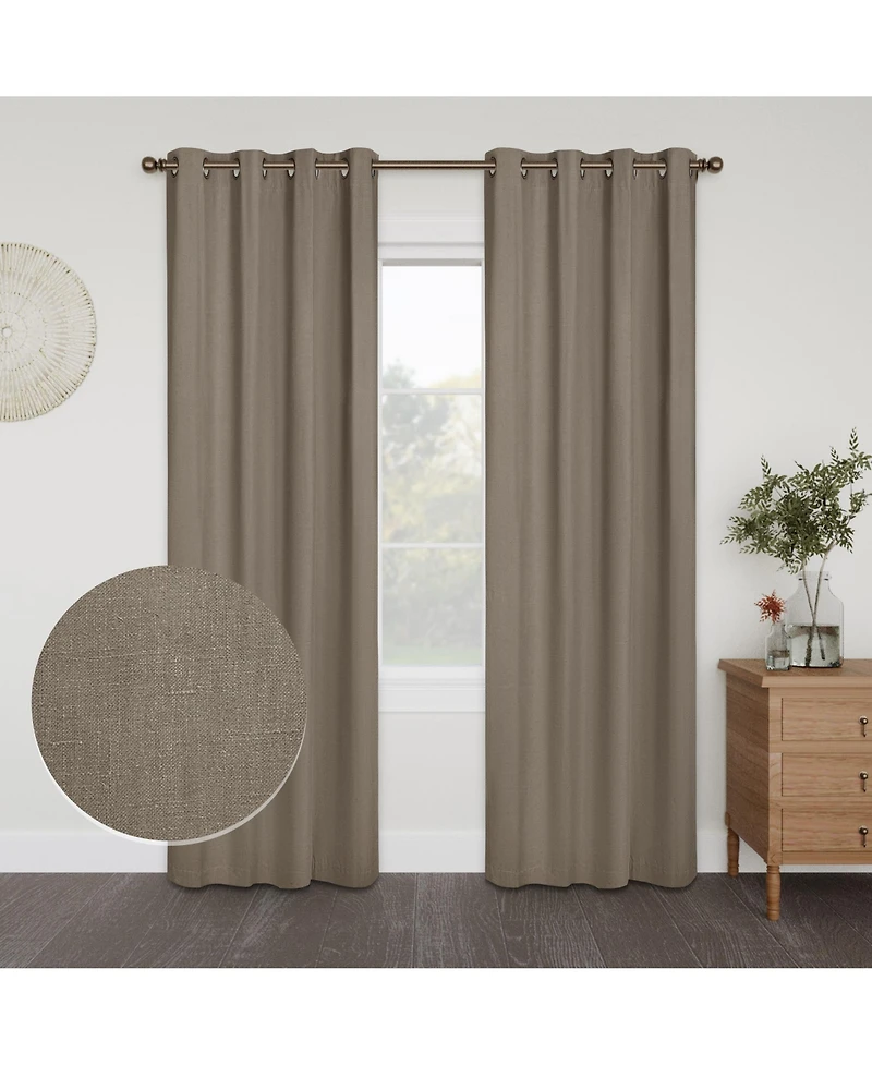 Linen Slub Blackout Grommet Pair (2 Panels