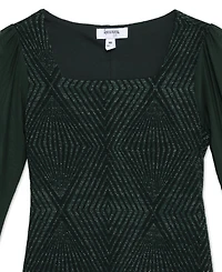 Speechless Big Girls Knee Length Square Neck Long Sleeve Dress