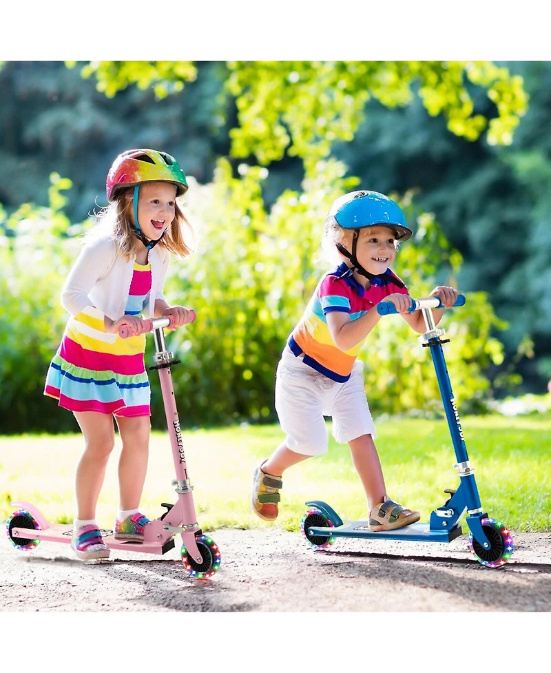 Hongge Folding Kick Scooter with 3 Adjustable Heights for Kids