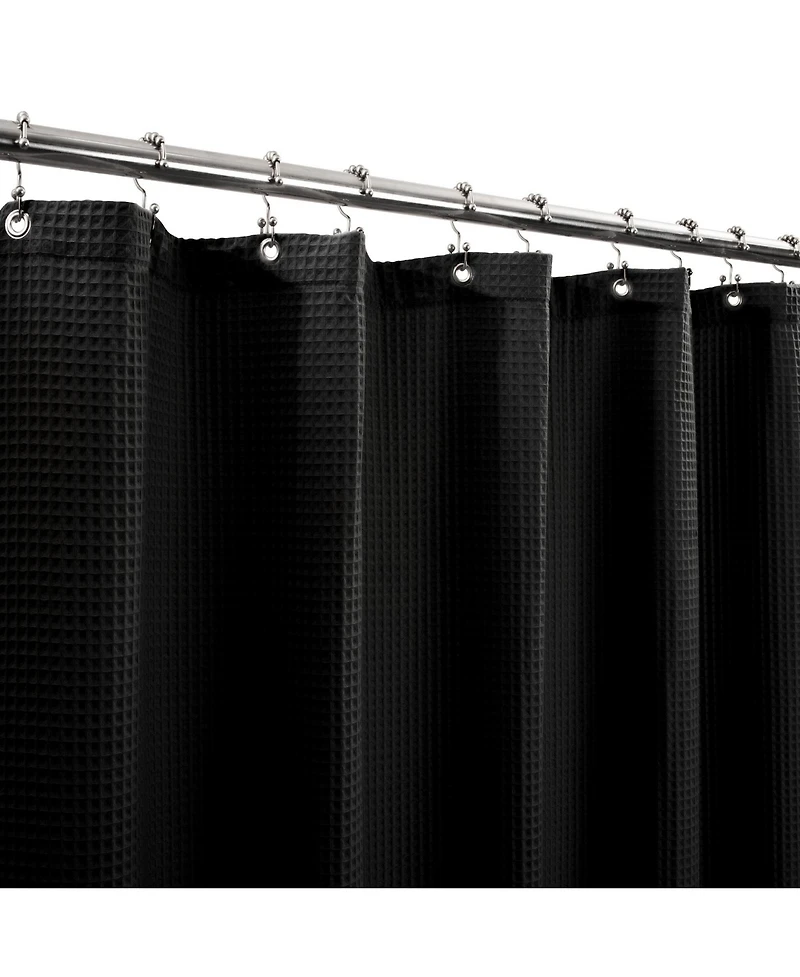 Awesome Home Cotton Blend Soft Waffle Weave Shower Curtain, 72"X96"