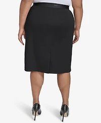 Karl Lagerfeld Paris Plus Logo-Waistband Compression Skirt