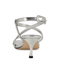 Nine West Women's Hanni Strappy Square Toe Kitten Heel Sandals