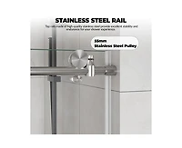 gaomon Shower Door, 56-60" W × 76" H Frameless Sliding Shower Door,Waterproof Glass Shower Door with Stainless Steel Handle and Seal Strip, 5/16"