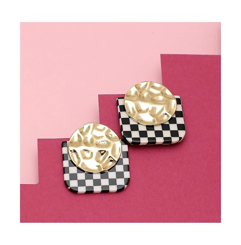 Sohi Women's Coin Stud Earrings