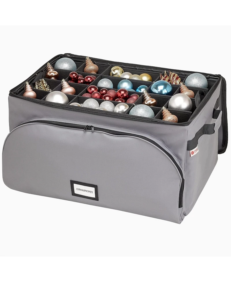 Christmas Ornament Storage Box with 3 Trays Holds Up to 72-4 Inch Ornaments