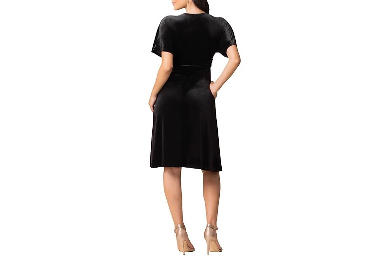 Kiyonna Women's Angelic Velvet Midi Cocktail Dress with Pockets