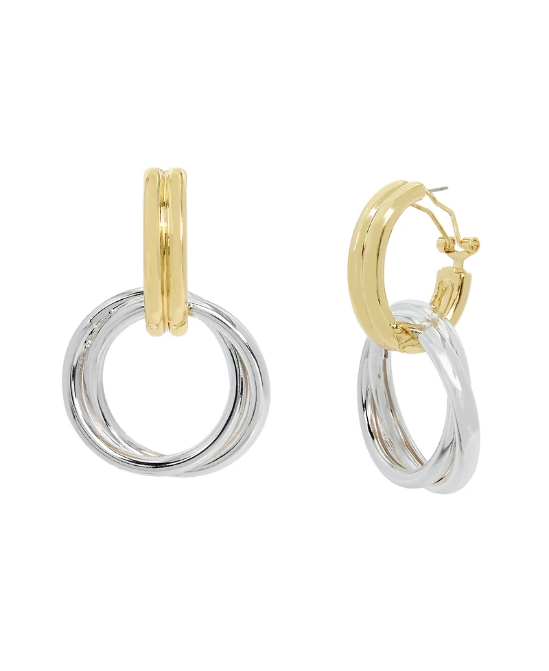 Robert Lee Morris Soho Two Tone Ribbed Doorknocker Earrings