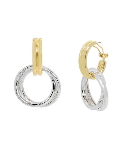 Robert Lee Morris Soho Two Tone Ribbed Doorknocker Earrings