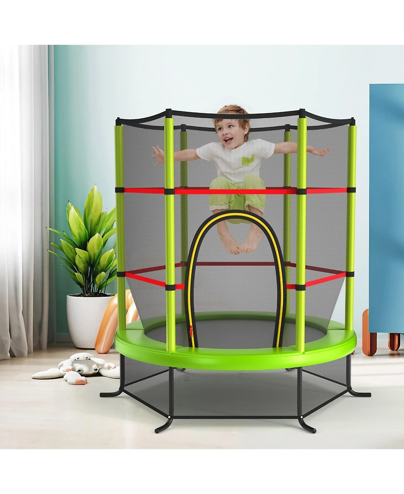Gymax 55'' Recreational Trampoline for Kids Toddler w/ Enclosure Net
