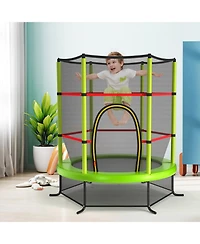 Gymax 55'' Recreational Trampoline for Kids Toddler w/ Enclosure Net