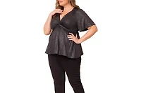 Kiyonna Plus Galaxy Glitter Twist Front Top