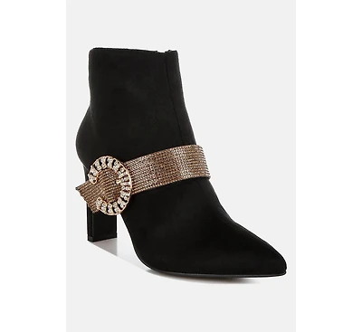 Asagao Diamante & Rhinestones Strap Boots