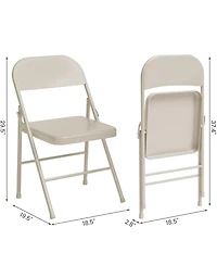 Folding Chairs Set of 2, Foldable Chairs with Metal Frame Hold Up to 350 Pounds