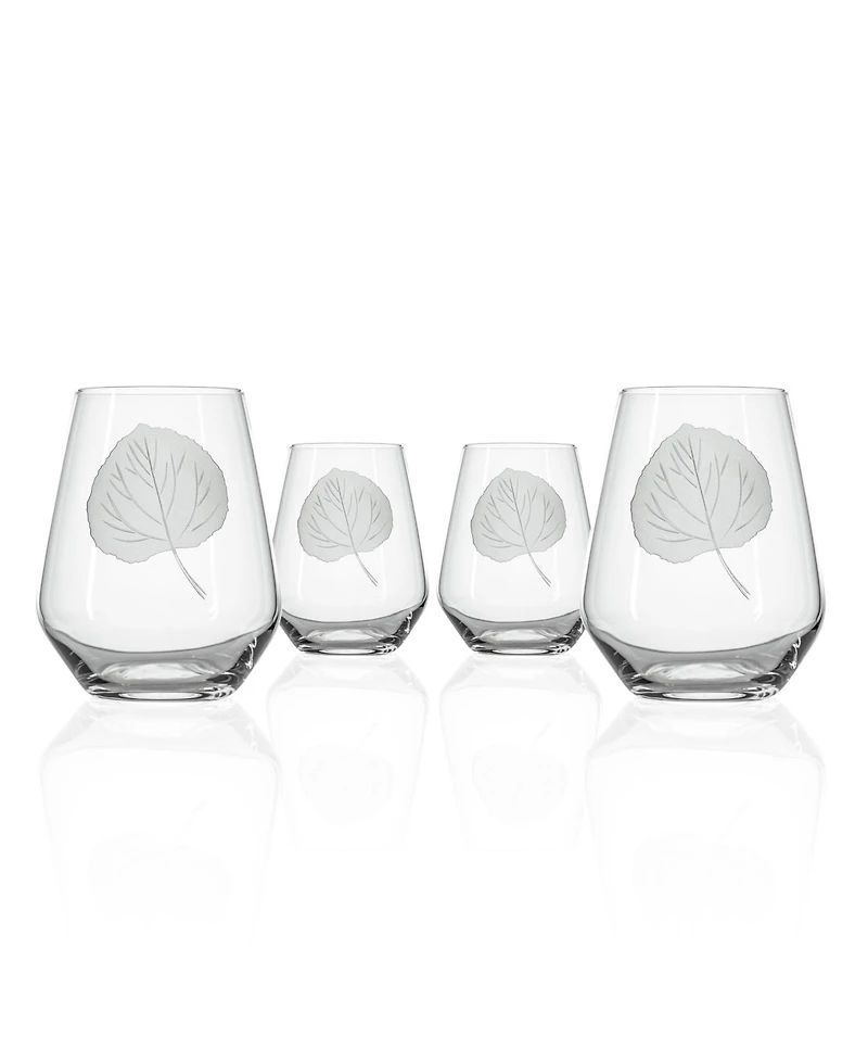 Rolf Glass Aspen Leaf Stemless Wine Tumbler 18oz
