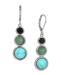 2028 Onyx Jade Turquoise Linear Earrings