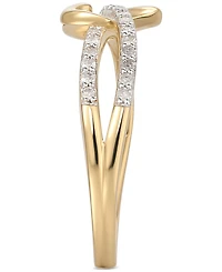 Diamond Interwoven Heart Ring (1/4 ct. t.w.) 14k Gold-Plated Sterling Silver