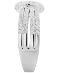 Diamond Multirow Love Knot Ring (1/2 ct. t.w.) in Sterling Silver