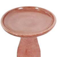 21" H Ceramic Bird Bath for Outside - Hand-Painted Outdoor Bird Bath Bowl, Uv/Frost-Resistant Finish - Lava - Classic Pedestal