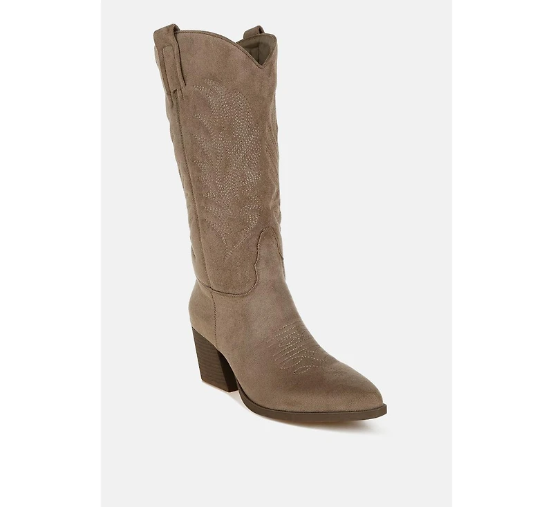 Rancher Microfiber Long Cowboy Boots