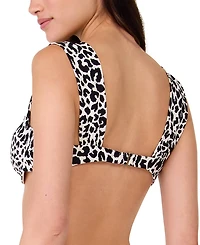 Kate Spade Women's Animal-Print Shirred Bikini Top