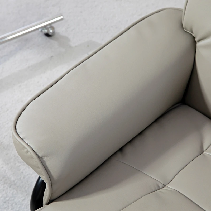 Streamdale Furniture Recliner with Ottoman, Swivel Recliner Chair and Ottoman, Faux Leather Reclining Chair with High Back and Wood Frame for Living R