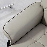 Streamdale Furniture Recliner with Ottoman, Swivel Recliner Chair and Ottoman, Faux Leather Reclining Chair with High Back and Wood Frame for Living R