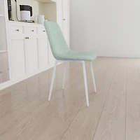 Streamdale Modern Linen Dining Chairs (Set of 4, Light Green)