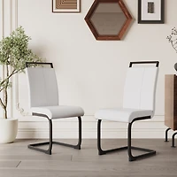 Streamdale Modern Faux Leather Dining Chairs (Set of 2)