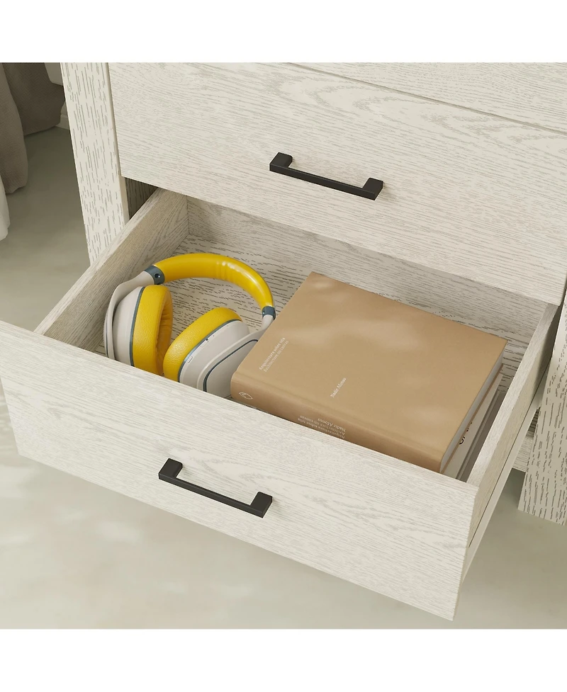 Homsee Brown Wood Accent Storage Dresser Organizer With 5 Drawers