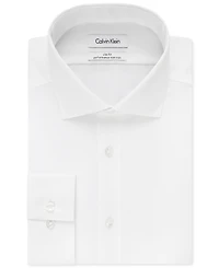 Calvin Klein Men's Slim-Fit Non-Iron Spread Collar Herringbone Dress Shirt