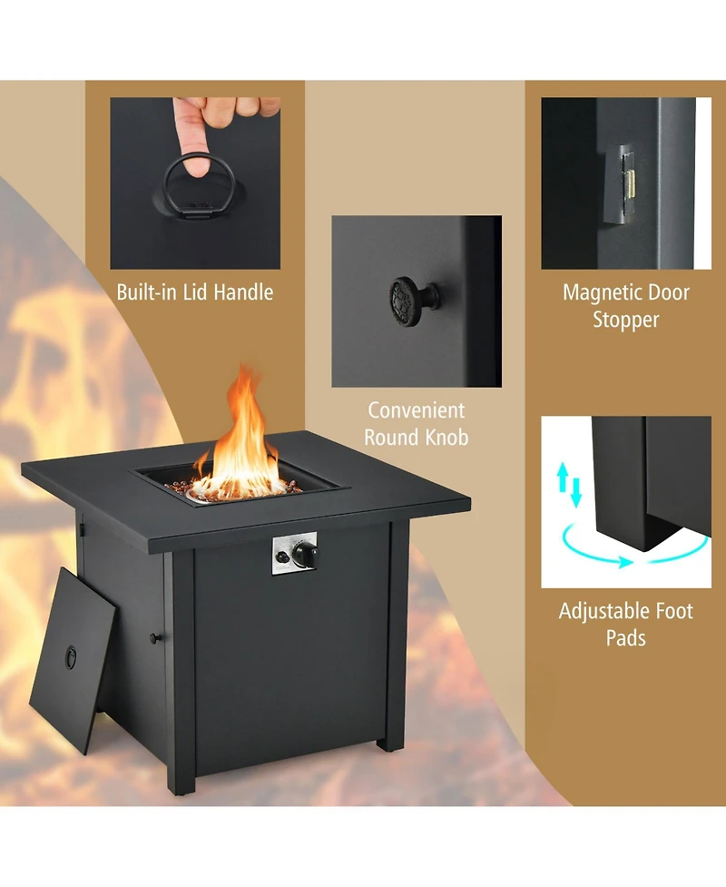 Skonyon 50000 Btu 32 Inch Square Propane Gas Fire Pit Table