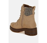 London Rag Mahisha Knitted Collar Zip-Up Hiker Boots