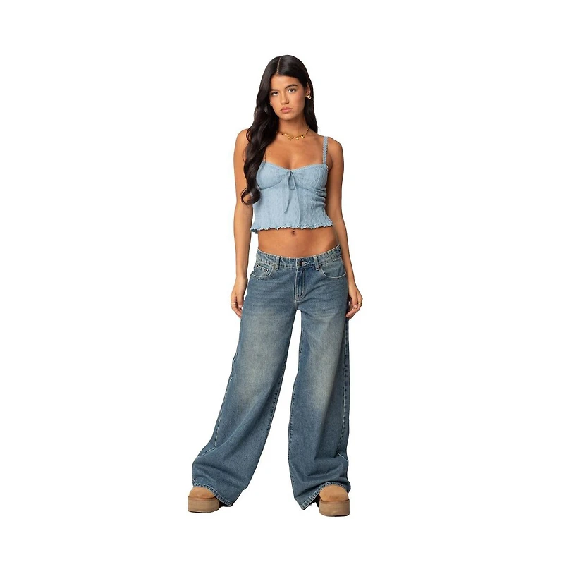 Edikted Women's Lacey knit tank top