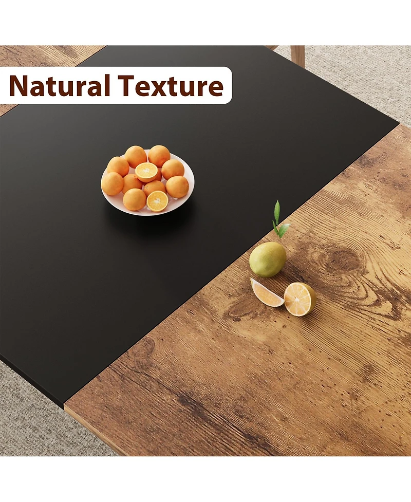 Industrial Dining Table for 68 People, 78.7" Long Kitchen Table, Wood Dining Table