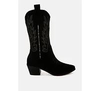 Mae Embroidery Detail Cowboy Boots