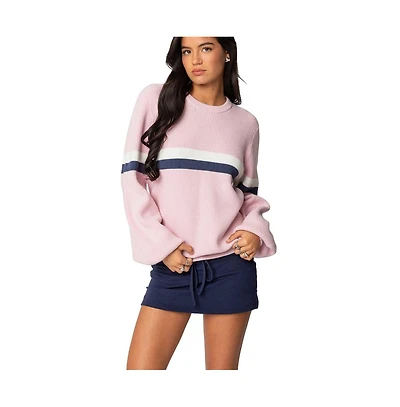Edikted Women's Nautical Striped Oversized Sweater