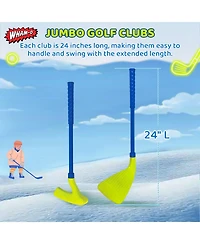 Glow In The Dark Jumbo Snow Golf Kit, Outdoor Snow Golf Game Set for Fun Winter Activity