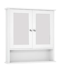 Sugift Bathroom Wall Mount Mirror Cabinet Organizer-White