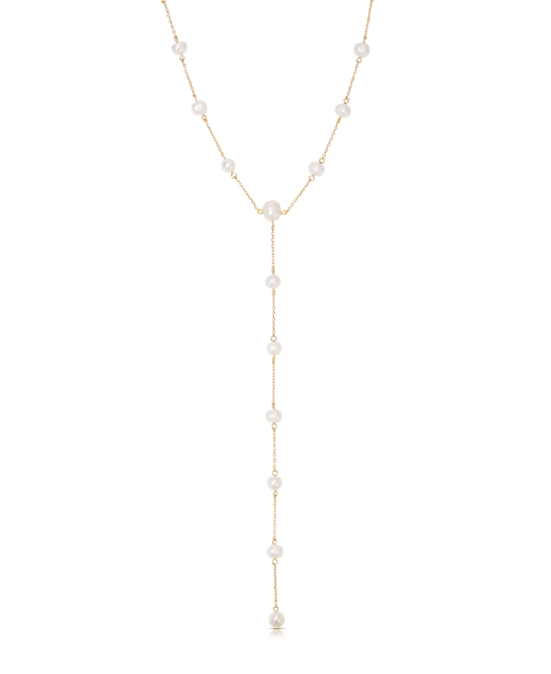 Ettika Dripping Mother of Pearl Lariat Necklace