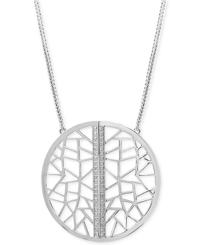 Geo by Effy Diamond Openwork Pendant Necklace (1/5 ct. t.w.) in Sterling Silver