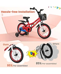 16 Inch Kids Bike with Removable Training Wheels-Red