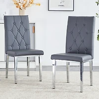 Streamdale Elegant Gray Dining Chairs with Vintage Charm