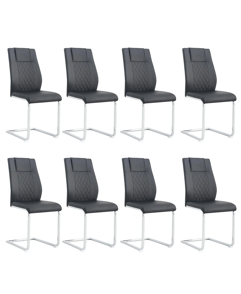 Streamdale Modern Faux Leather Dining Chairs (Set of 8)