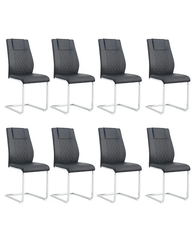 Streamdale Modern Faux Leather Dining Chairs (Set of 8)
