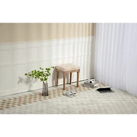 Streamdale Rustic Square Ottoman Vanity Bench