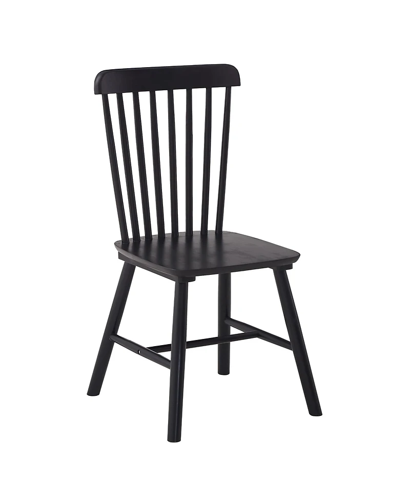 Streamdale 4-Piece Black Dining Chairs, Rubber Wood