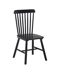 Streamdale 4-Piece Black Dining Chairs, Rubber Wood